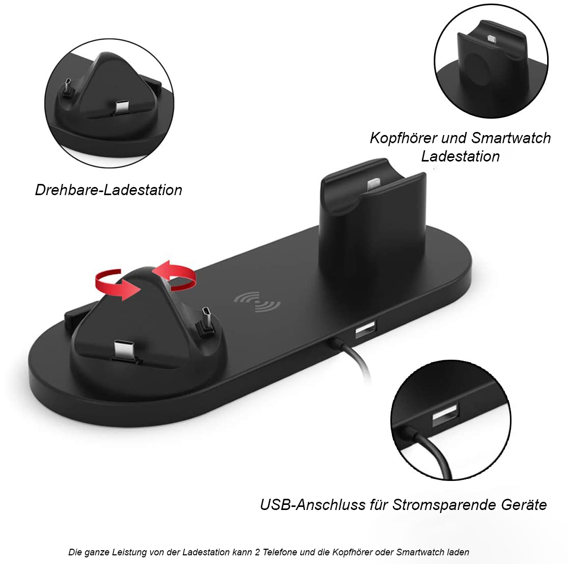 Wireless-Charging / Ladestation für IPhone & Samsung